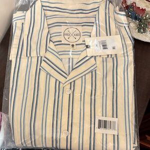 Men's Casual Striped Shirt - Blue and Cream